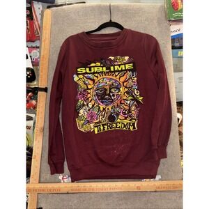 Sublime Maroon Sweatshirt Women's Size M  Cotton Poly Crew Neck Red "See Pics"